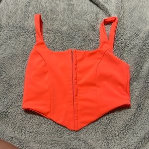 Medium cropped corset, neon coral